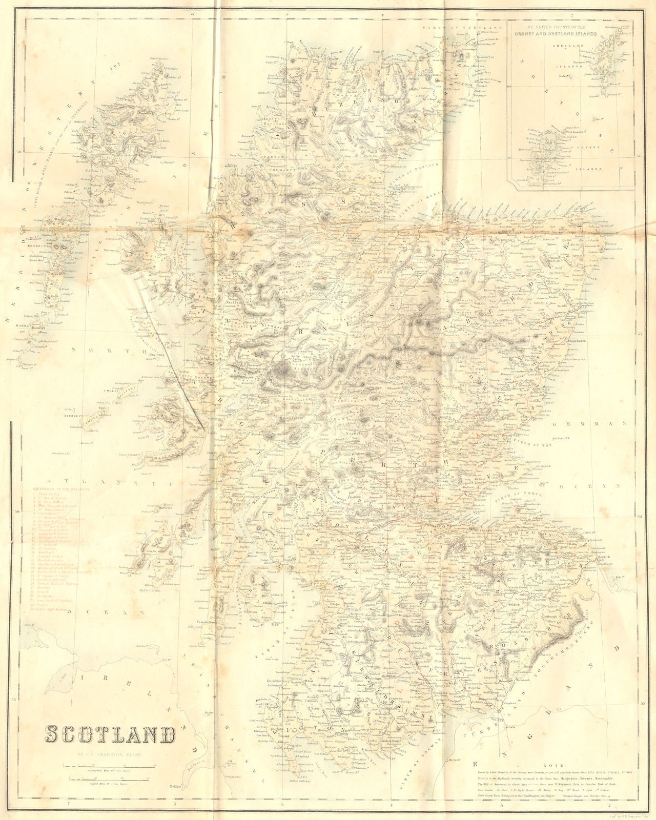 SCOTLAND. Fullarton 1856 old antique vintage map plan chart